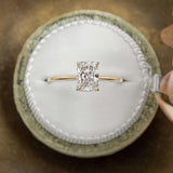 Radiant Cut Solitaire Moissanite Engagement Ring