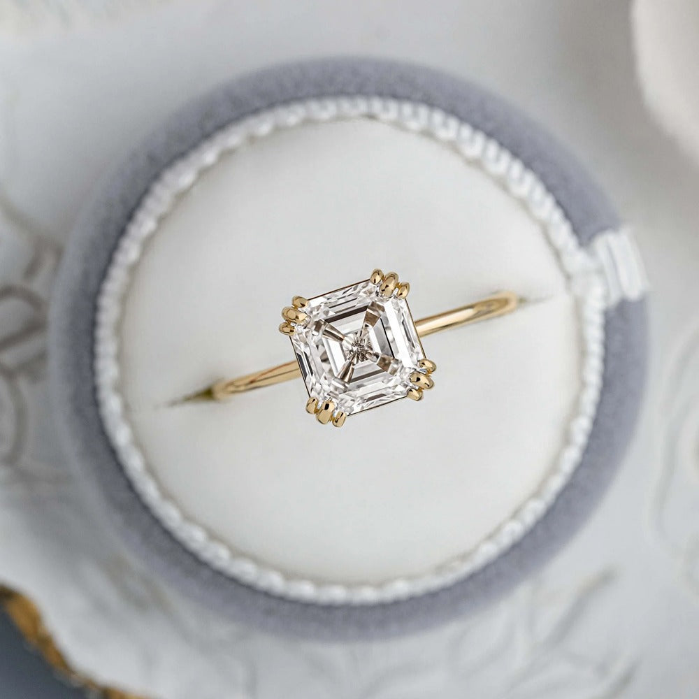 Asscher Cut Solitaire Engagement Ring