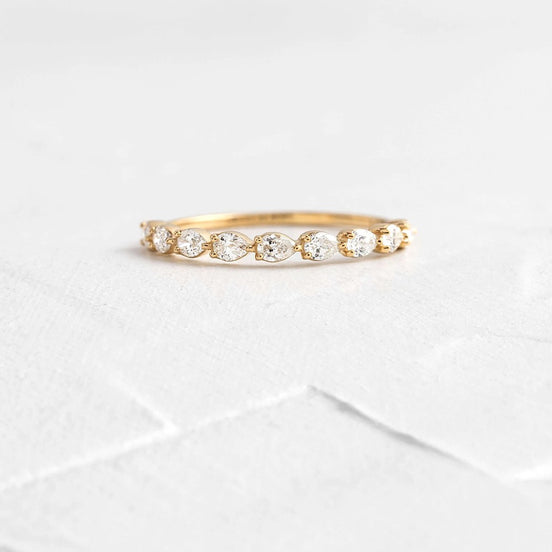 Moissanite Colorless Pear Cut Eternity Band For Women