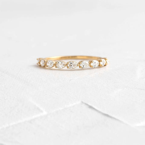 Moissanite Colorless Pear Cut Eternity Band For Women