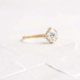 Round Cut Halo Moissanite Engagement Ring
