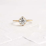 Round Cut Halo Moissanite Engagement Ring
