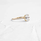 D Color Oval Cut Moissanite Pave set Engagement Ring
