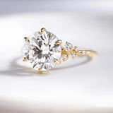 Round Cut Unique Moissanite Engagement Ring