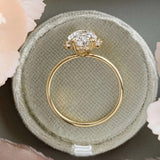Oval Cut Vintage Halo Moissanite Engagement Wedding Ring