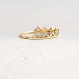 Round Cut Moissanite Crown Half Eternity Wedding Band