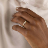 Round Cut Moissanite Crown Half Eternity Wedding Band