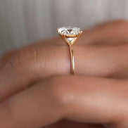 Cushion Cut Moissanite Solitaire Engagement Ring
