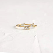 Marquise & Round Cut Moissanite Half Eternity Band