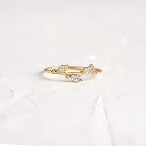 Marquise & Round Cut Moissanite Half Eternity Band