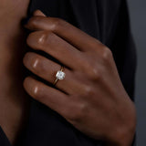 Cushion Cut Moissanite Solitaire Engagement Ring