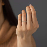 Round Cut Moissanite Half Eternity Unique Band