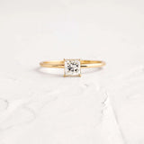 Princess Cut Moissanite Solitaire Engagement Ring