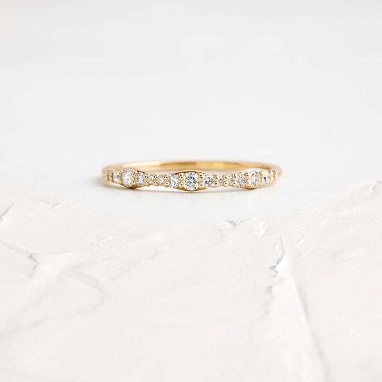 Round Cut Moissanite Half Eternity Unique Band