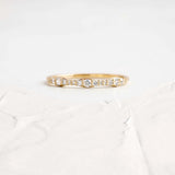 Round Cut Moissanite Half Eternity Unique Band