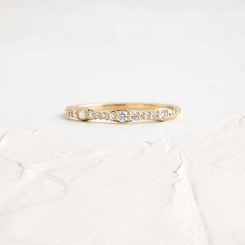 Round Cut Moissanite Half Eternity Unique Band