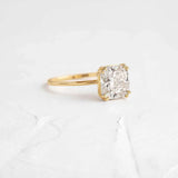 Cushion Cut Solitaire Moissanite Engagement Ring