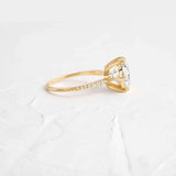 Round Cut Pave Set Moissanite Engagement Ring