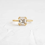 Asscher Cut Solitaire Engagement Ring