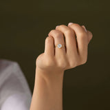 Round Cut Hidden Halo Moissanite Engagement Ring