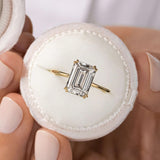 Emerald Cut Solitaire Moissanite Engagement Ring