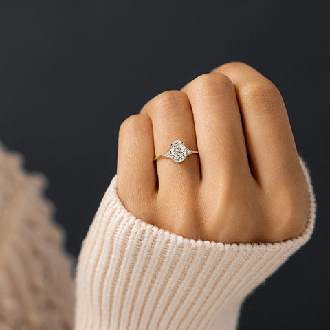 D Color Oval Cut Vintage Moissanite Wedding Ring