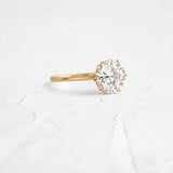 Round Cut Hidden Halo Moissanite Engagement Ring