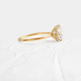 Round Cut Hidden Halo Moissanite Engagement Ring