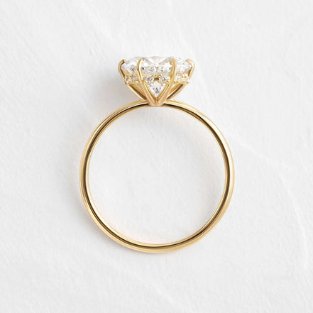 Round Cut Hidden Halo Moissanite Engagement Ring