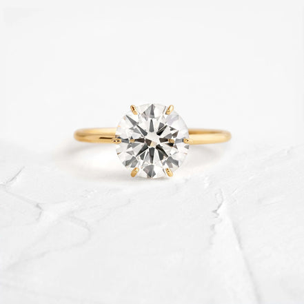 Round Cut Hidden Halo Moissanite Engagement Ring