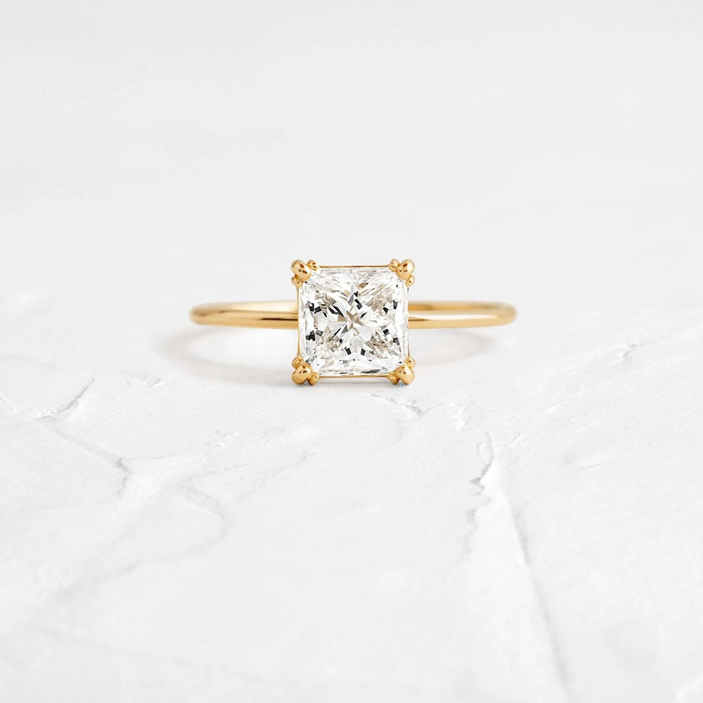 VVS1 Moissanite Princess Cut Solitaire Engagement Ring