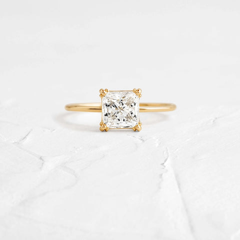 VVS1 Moissanite Princess Cut Solitaire Engagement Ring
