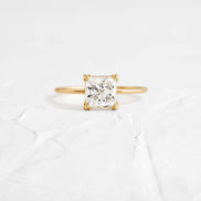 Moissanite Princess Cut Solitaire Engagement Ring