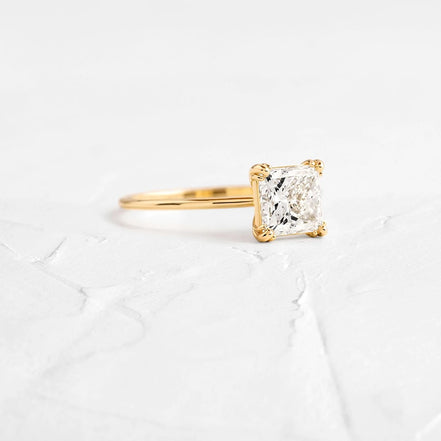 Moissanite Princess Cut Solitaire Engagement Ring