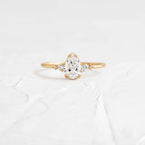 Moissanite Pear Cut Multi Stone Engagement Ring