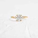 Five Stone Round Cut Moissanite Engagement Ring