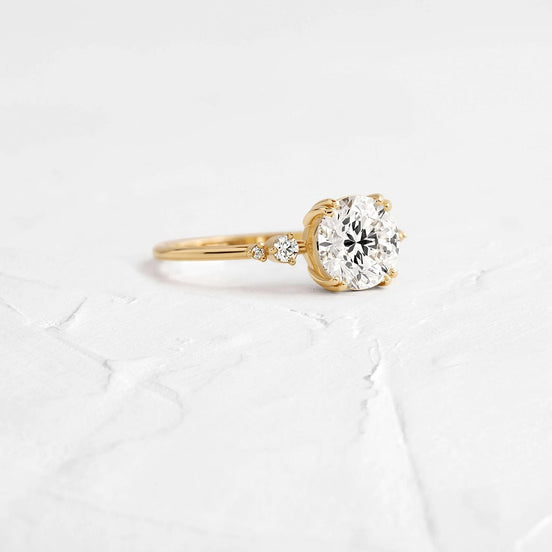Five Stone Round Cut Moissanite Engagement Ring