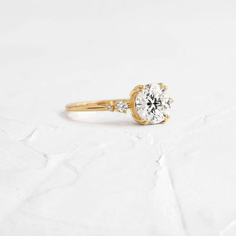 Five Stone Round Cut Moissanite Engagement Ring