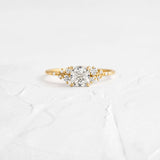 Cushion Cut Vintage Colorless Moissanite Wedding Ring
