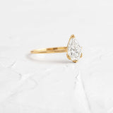 D Color Solitaire Pear Cut Moissanite Ring Gift For Her