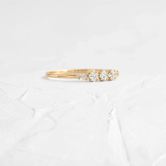 Moissanite Asscher & Round Cut Eternity Band
