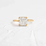 Cushion Cut Solitaire Moissanite Engagement Ring