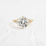 Round Cut Unique Moissanite Engagement Ring
