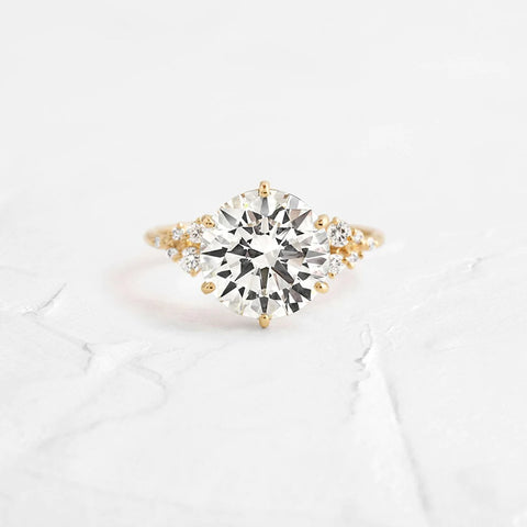 Round Cut Unique Moissanite Engagement Ring