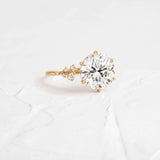Round Cut Unique Moissanite Engagement Ring