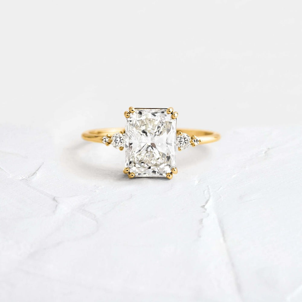 Radiant Cut Five Stone Moissanite Engagement Ring