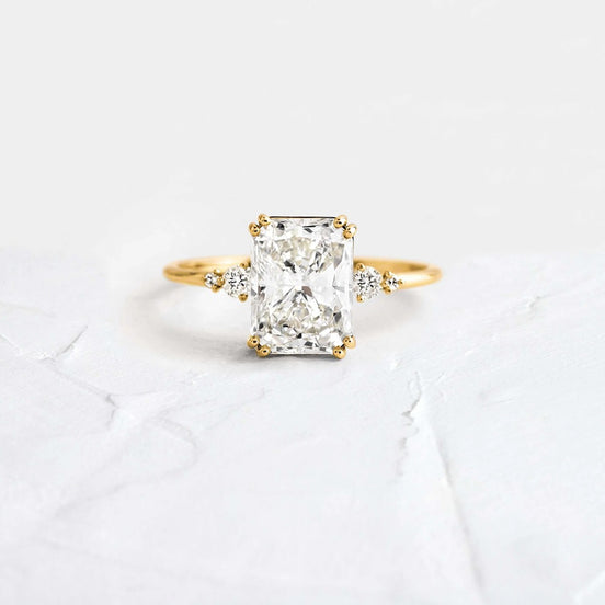 Radiant Cut Five Stone Moissanite Engagement Ring