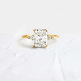 Radiant Cut Five Stone Moissanite Engagement Ring