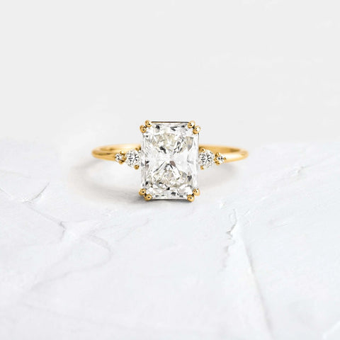 Radiant Cut Five Stone Moissanite Engagement Ring