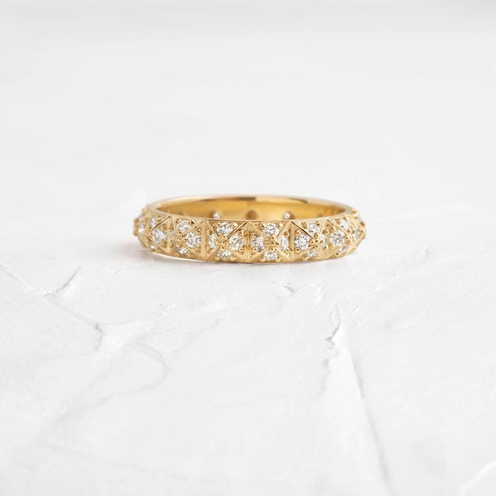 Round Cut Moissanite Full Eternity Wedding Band For Women